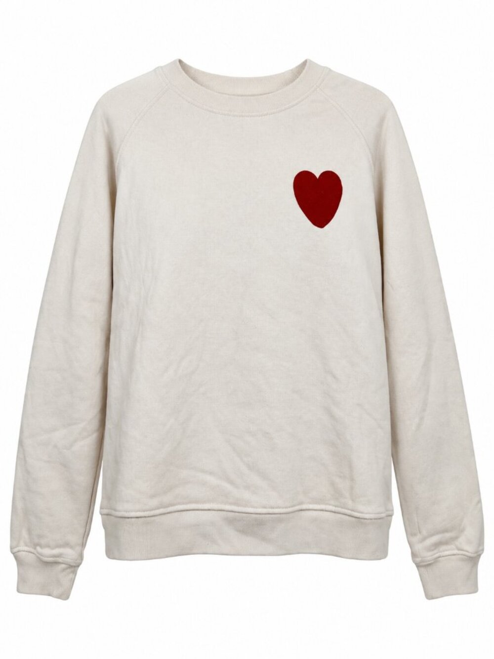 Sezane x Bobo Choses Cream Red Heart Organic Cotton Sweatshirt M